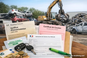 Documents pour vendre ou céder une voiture à une casse auto à Strasbourg